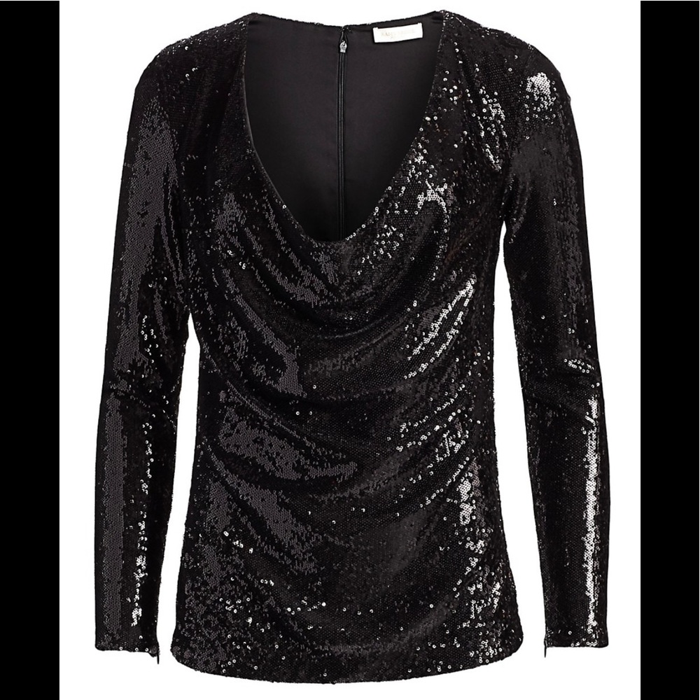 Ramy Brook Black Sequined Top